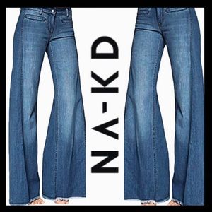 NWT NA’KD Reborn High Rise Super Flare Jean